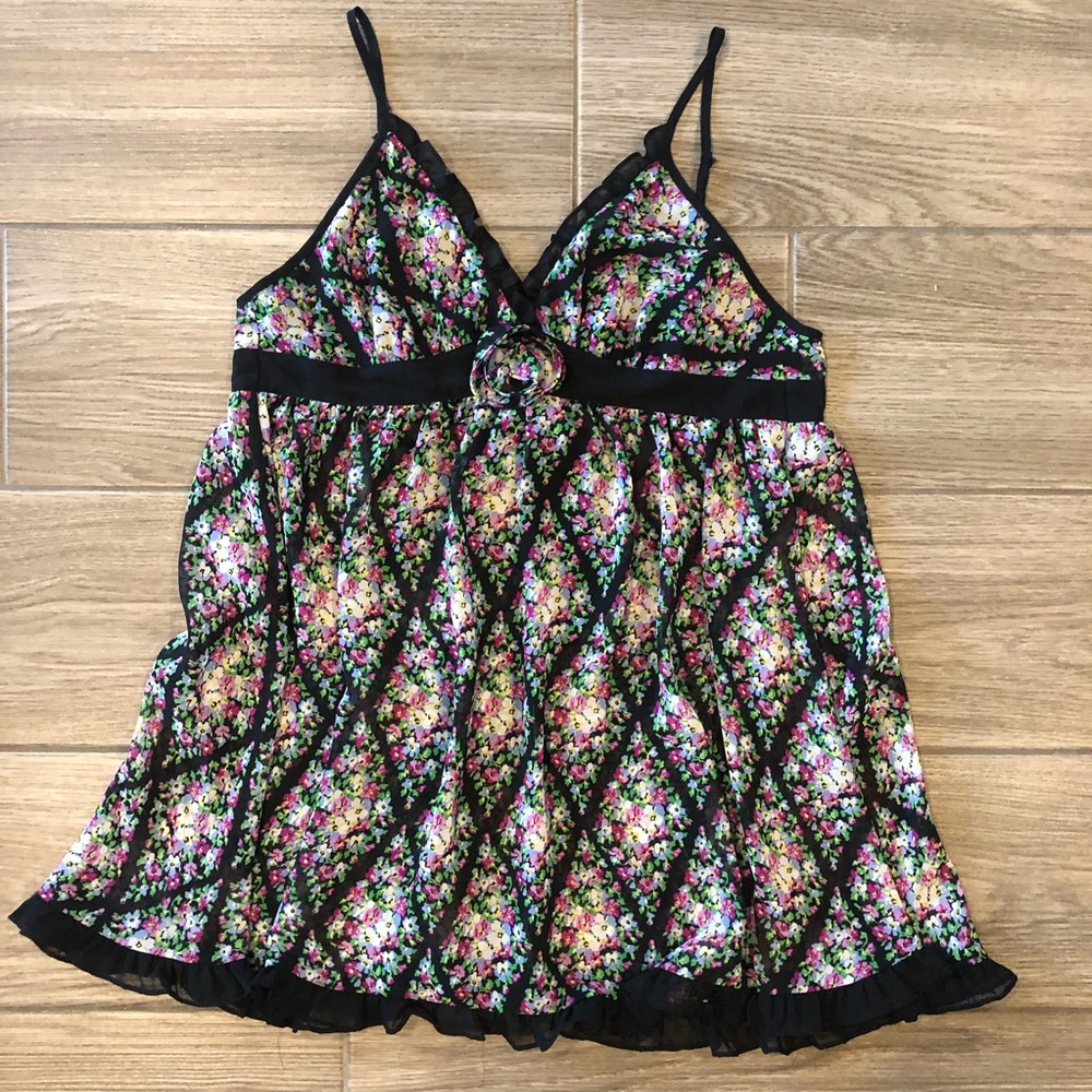 Betsy Johnson Intimates Floral Babydoll
